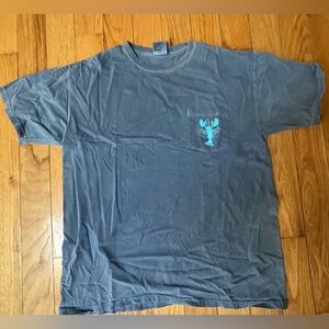 Unisex Blue/Gray T-Shirt with Blue Lobster Design